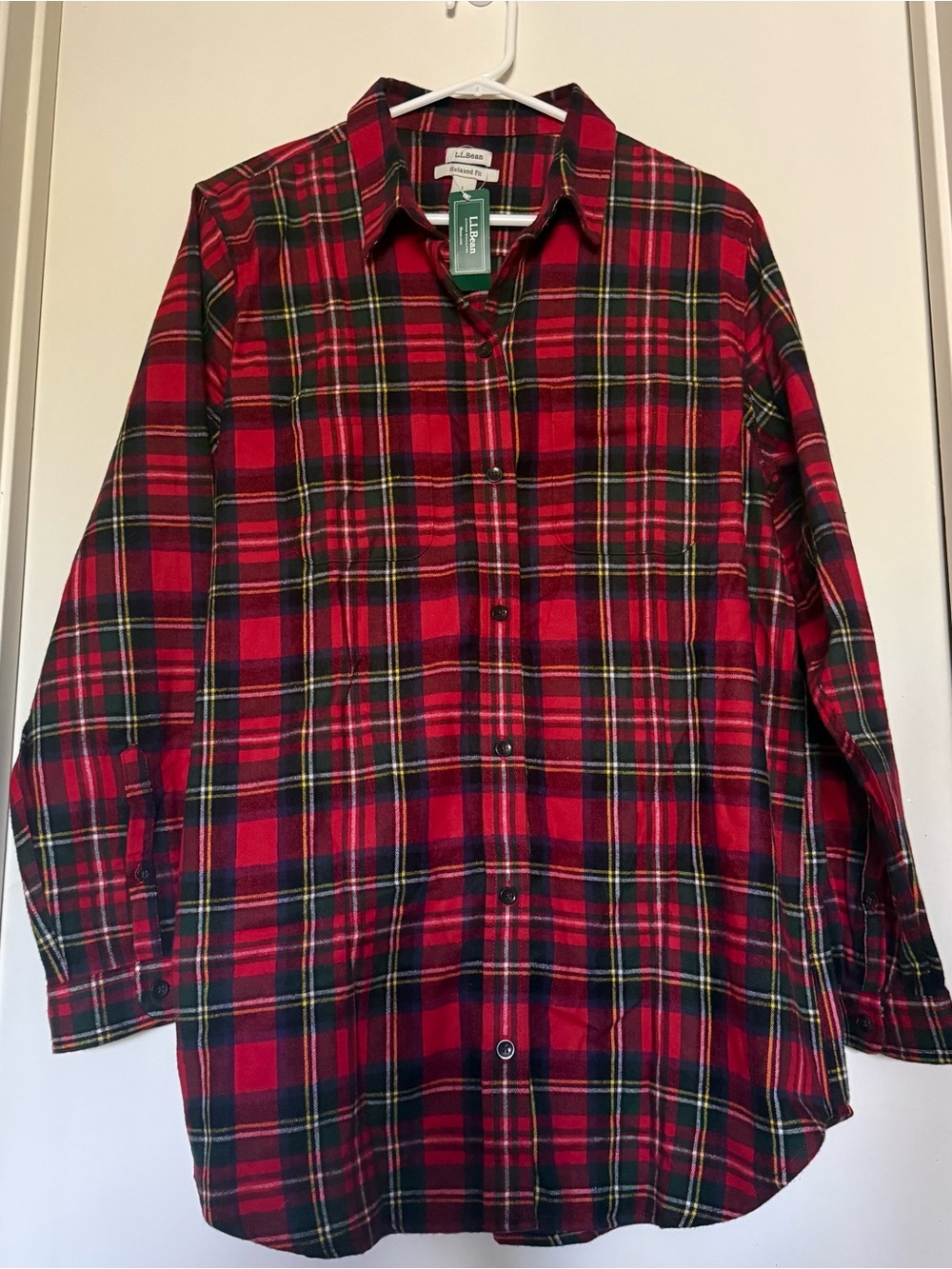 L.L.Bean | NWT red plaid/flannel button down tunic